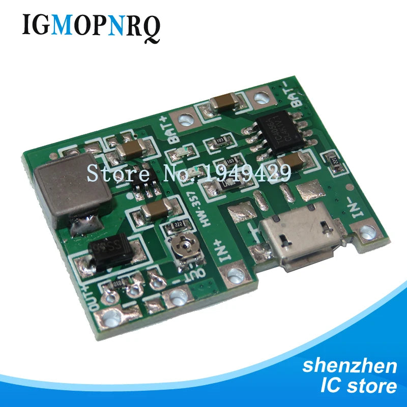 Lithium Li-ion 18650 3.7V 4.2V TO 2A Battery Charger Board DC-DC Step Up Boost Module TP4056 DIY Kit Parts