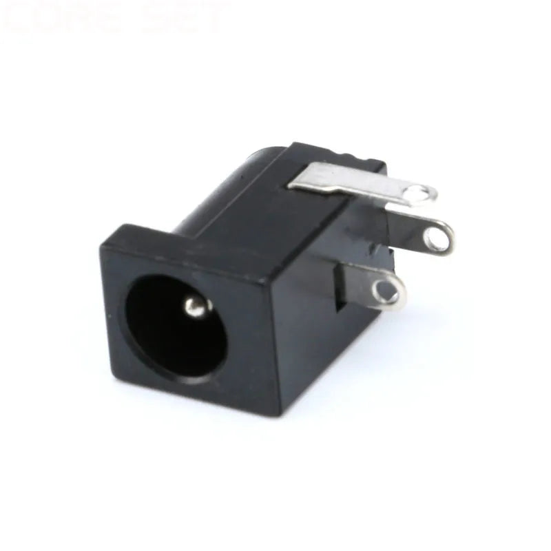 10Pcs DC-005 PCB Mount 5.5 x 2.1 mm Female DC Power Jack Plug Socket Connector Black 2.1 socket Round the needle
