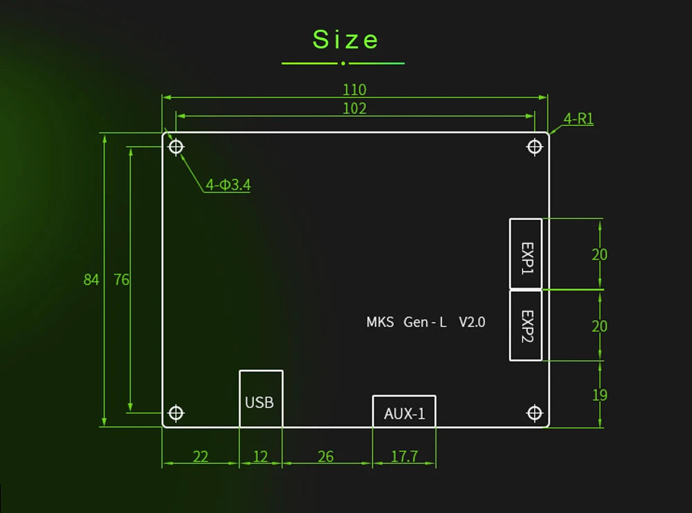 RAMPS MKS Gen-L V 2.1 1.0 Control Board 3D Printer Parts With TMC2209 TMC2208 Uart Mode Gen L for Ramps1.4 A4988 DRV8825