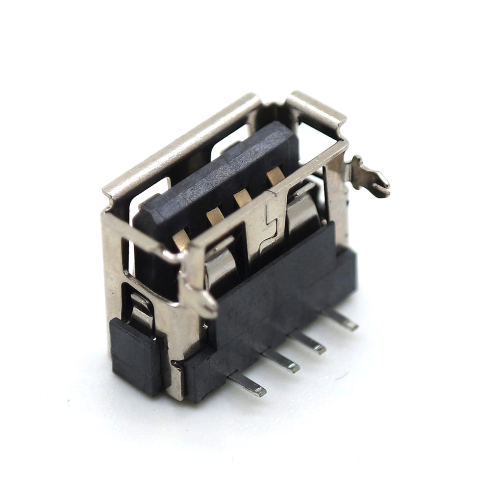 10pcs USB Female Connector AF10 Straight Pin Front 2 Pin A Type USB 90° Horizontal 4P Plug-in 6.3h Socket