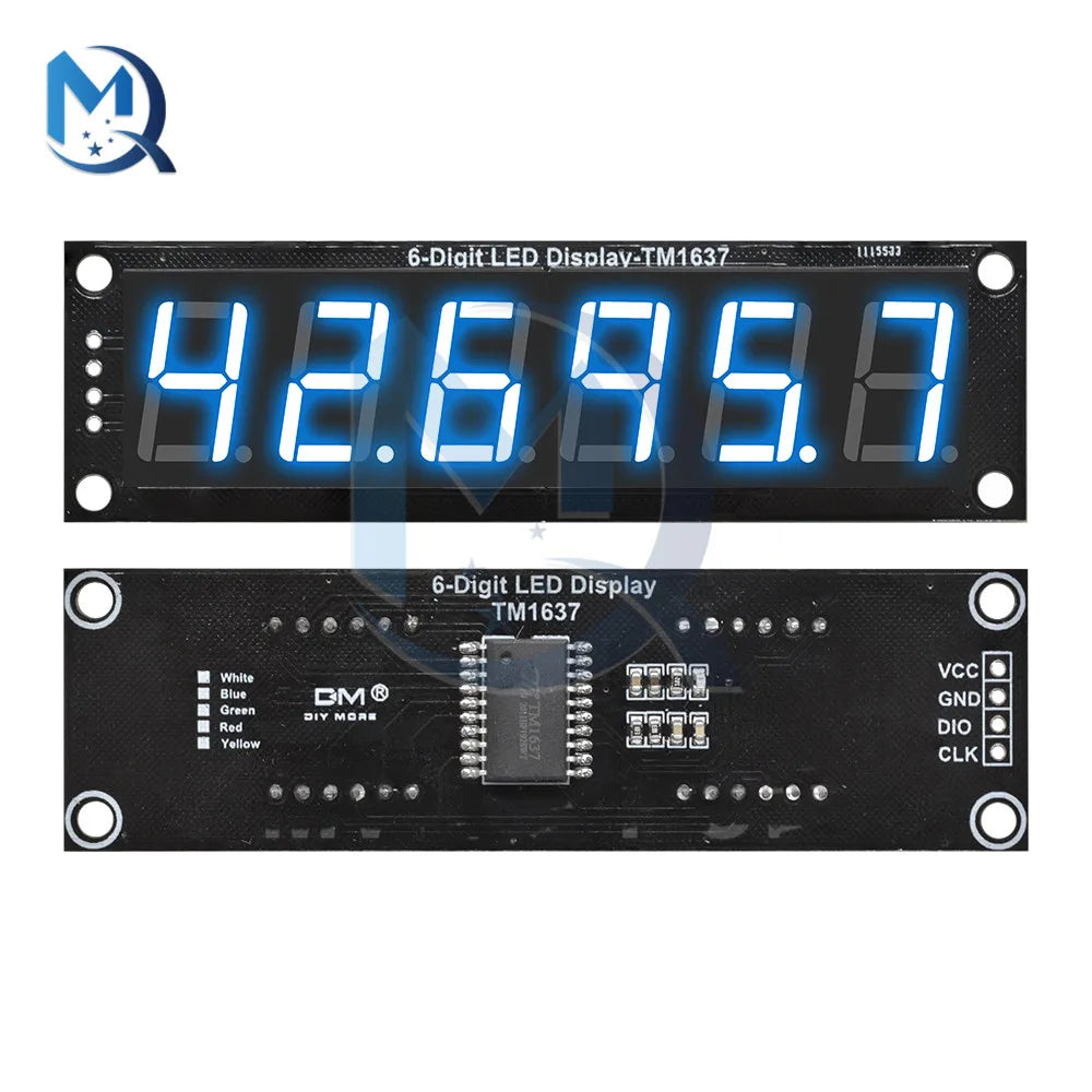 5V 0.56 Inch 6-Digit 7 Segments Digital Tube LED Display Module Decimal TM1637 Clock LED Screen Board Module for Arduino