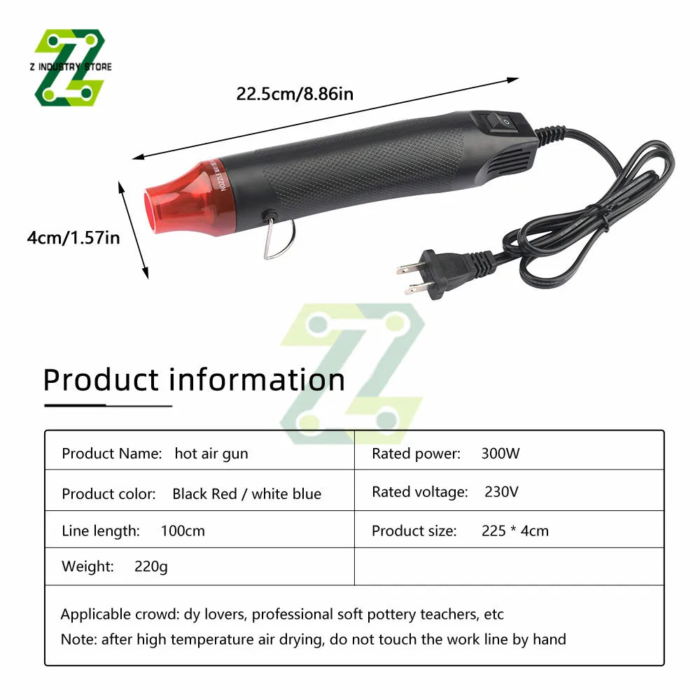 300W 220V Electric Hot Air Heat Gun EU/US Plug For Heat Shrink Tube
