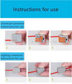 25/50/100Pcs 252/253/254/255 Fast Push-in Conductor Wiring Connector Terminal Block Compact Wire Connector 2/3/4/5Pin AWG18-12