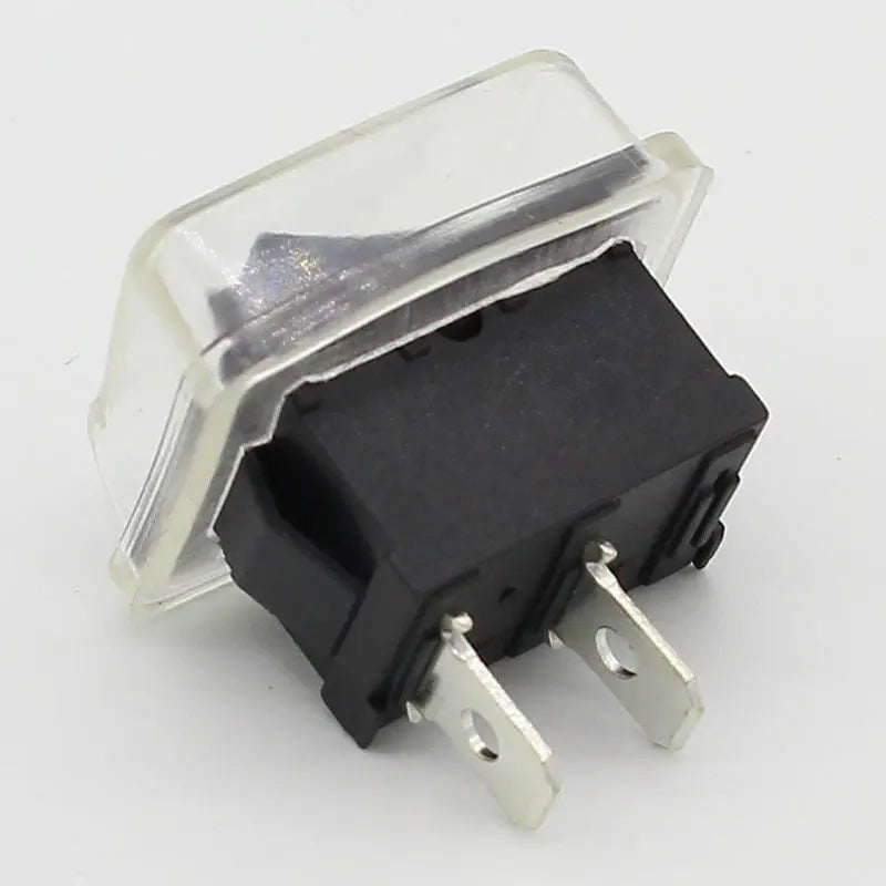 5Pcs/Lot Black Push Button Mini Switch 6A-10A 110V 250V 2Pin Snap-in On/Off Rocker Switch 21MM*15MM with Waterproof Cover Black