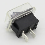 5Pcs/Lot Black Push Button Mini Switch 6A-10A 110V 250V 2Pin Snap-in On/Off Rocker Switch 21MM*15MM with Waterproof Cover Black
