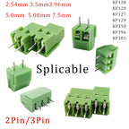 10Pcs KF128 2Pin 3Pin Screw Type PCB Terminal Block Wire Connector 2.54mm/3.5/3.96/5.0/5.08/7.5mm Straight Pin Splice Terminals