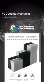 Electronic Radiator Aluminum Dense Teeth Heatsink Extruded Heat Sink Computer Water Cooling System 100/120/150/200/300x69x36MM
