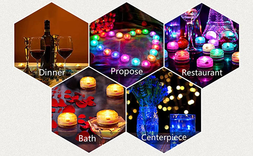 Underwater RGB Submersible Lights Wireless LED Car Interior Ambient Light Remote Control Decor Auto Roof Foot Atmosphere Lamp