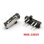 10PCS Slide Switch Micro-power Toggle Switch Single and Double-row Direct-inserted Horizontal Sliding Second Gear Third Gear