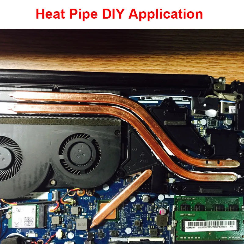 Pure Copper Heatpipe Tube Tubing Laptop Radiator Heating Cooler,Flat 8x3x60-240mm Heat pipes Heatsink Notebook GPU RAM Cooling
