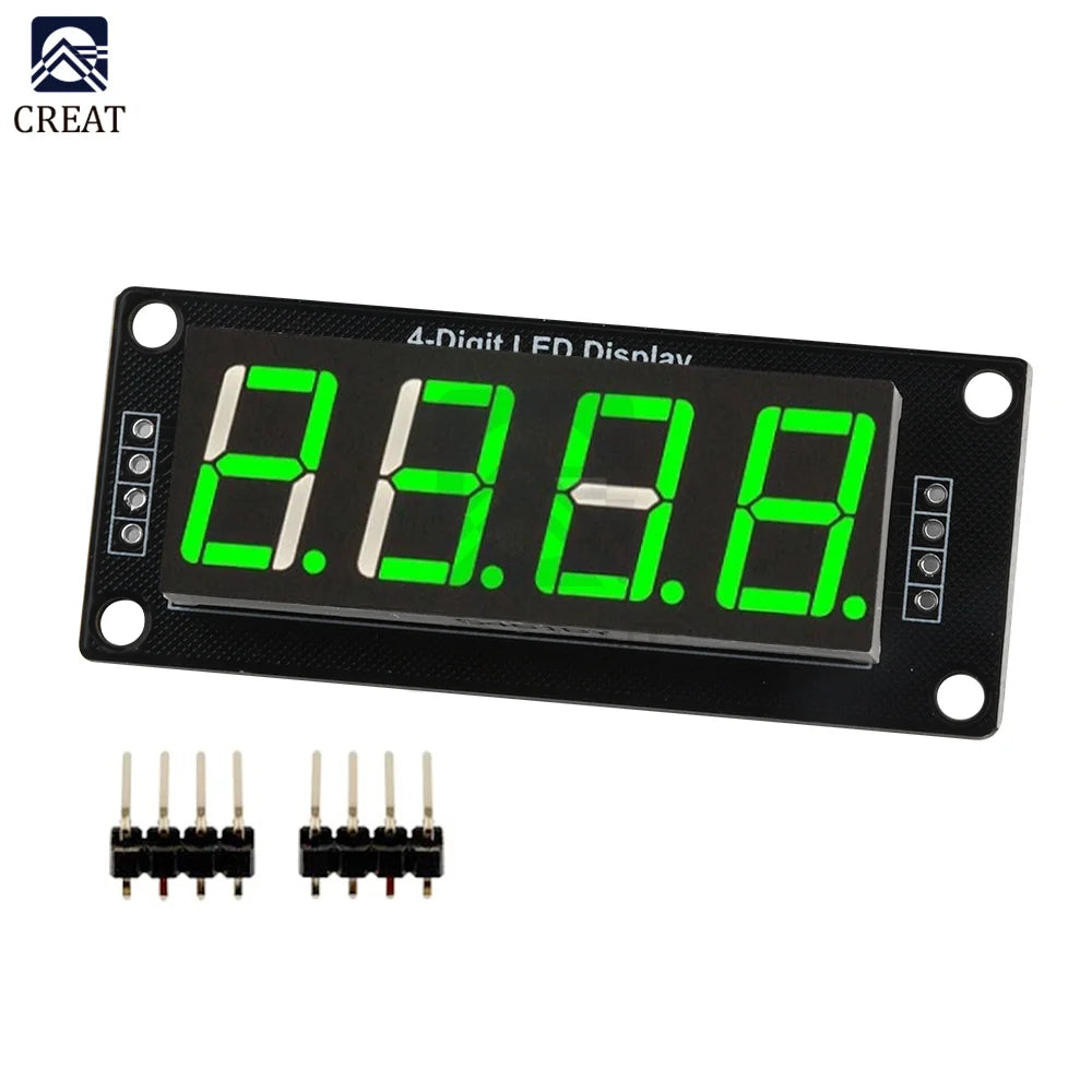 0.56" 4 Bit Digital LED Tube Display Module TM1637 Decimal 7 Segments Tube Display Module Yellow/White/Red/Green/Blue