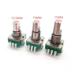 5pcs EC11 Encoder Switch With Push Button Switch 30 Position Rotary Encoder Code Switch 5pin Plug-in Type 12.5mm Half Shaft
