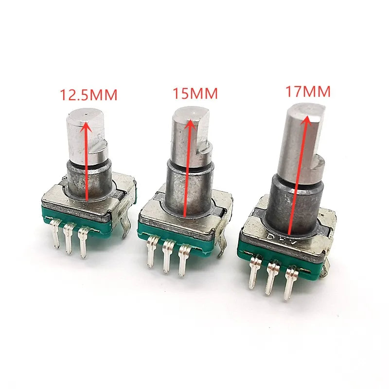 5pcs EC11 Encoder Switch With Push Button Switch 30 Position Rotary Encoder Code Switch 5pin Plug-in Type 12.5mm Half Shaft