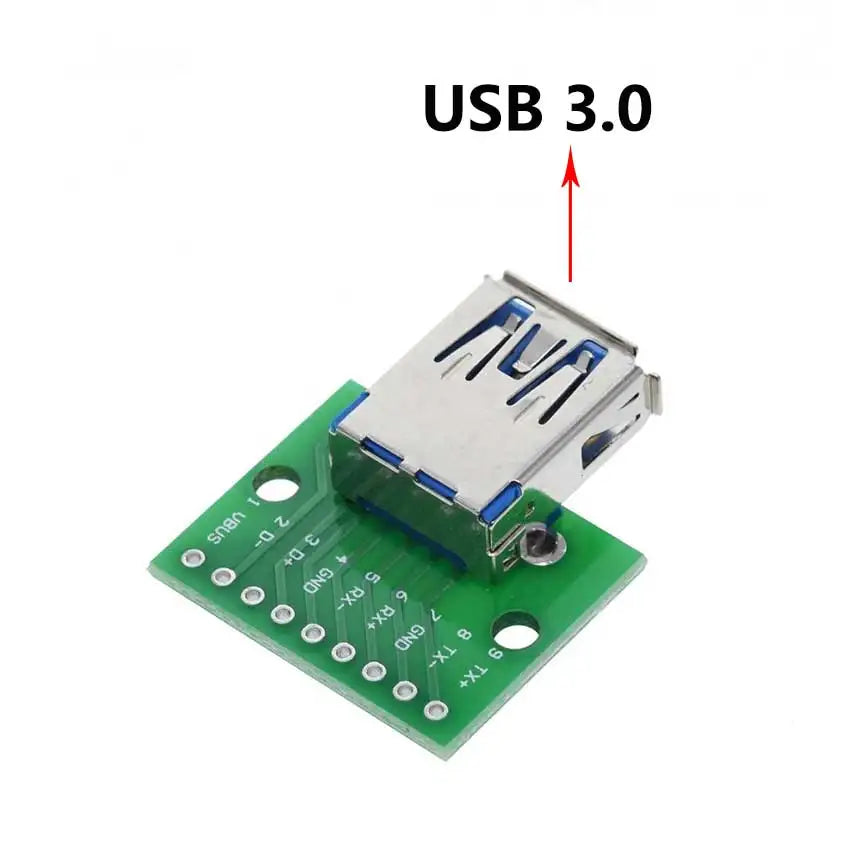 1PCS Male USB Type-C Micro Mini USB 2.0 3.0 Female USB B Connector Interface to 2.54mm DIP PCB Converter Adapter Breakout Board