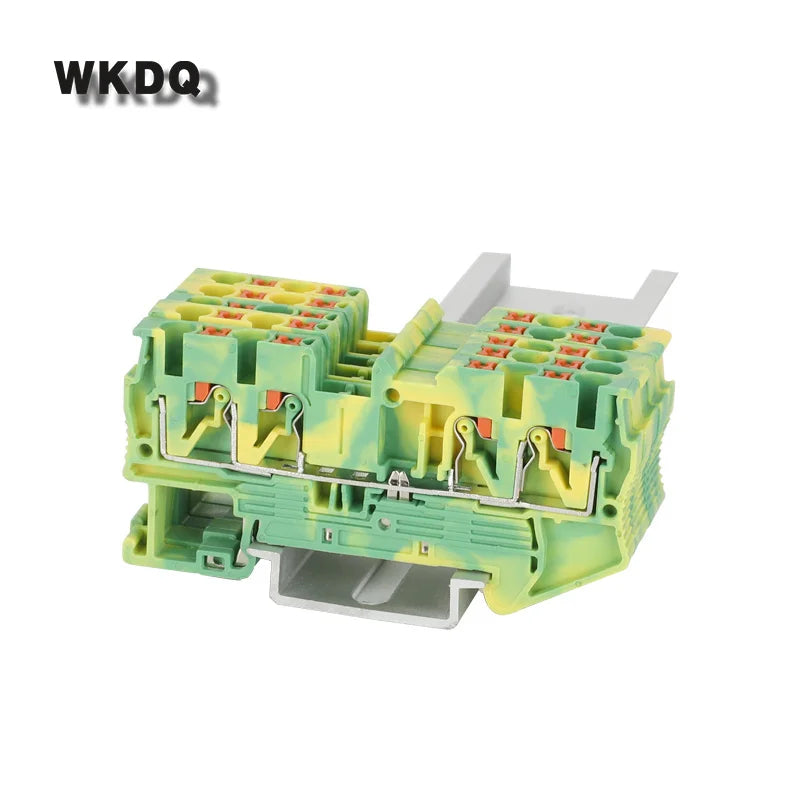 50Pcs PT2.5-QU Push-In Din Rail Terminal Block Spring 4-Conductor Strip Plug PT 2.5 QUATTRO Wire Electrical Connector PT 2.5-QU