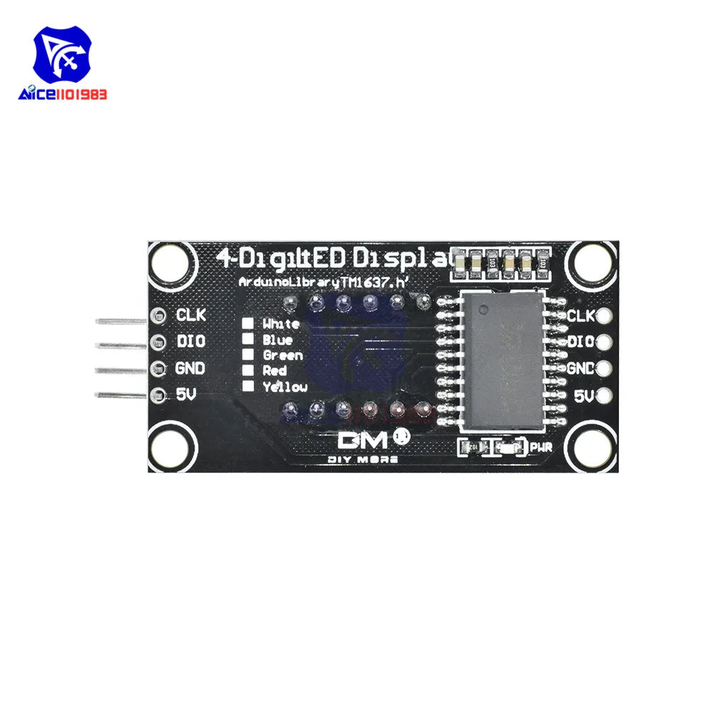 TM1637 0.36" 4 Bit Digital Tube LED Display 7 Segments Clock Module Red Green Blue Yellow White LED Board with Pin for Arduino