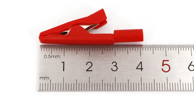 10Pcs Brass 5 Colors 41mm Insulated Mini Test Alligator Clip With 2mm Female Jack