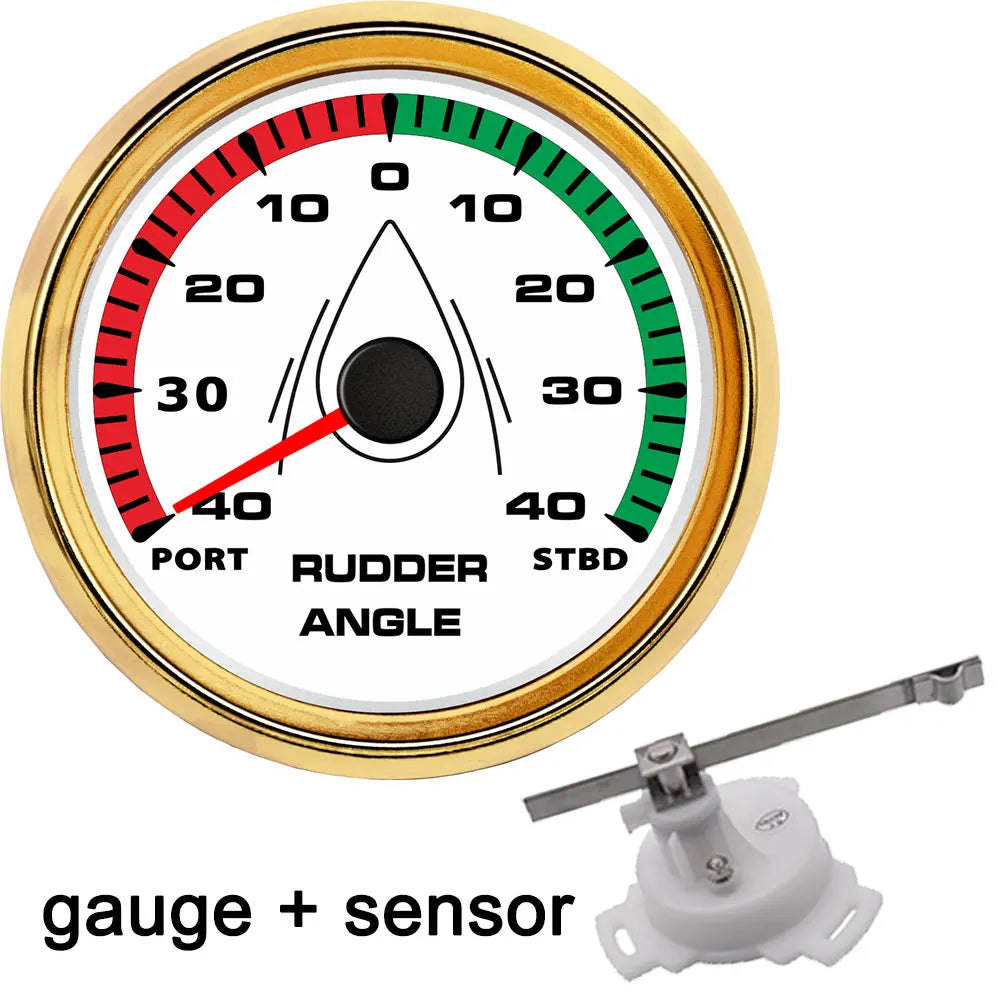 12V/24V STBD PORT Rudder Angle Meter 85mm Rudder Angle Indicator with 0-190 ohm Rudder Angle Sensor 7 Color Backlight Customized