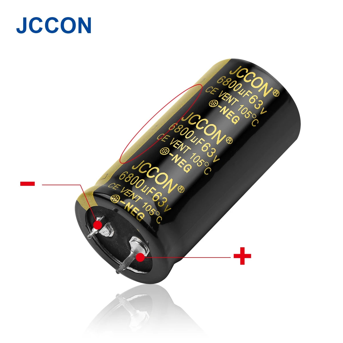 2Pcs JCCON Audio Electrolytic Capacitor 63V 3300UF 4700UF 6800UF 10000UF 12000UF 15000UF 22000UF Low ESR For Hifi Amplifier