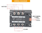 Three-Phase Motor Reversing Control Module SSR 10A-100A 32VDC Control 24-480VAC CE DC Forward & Reverse Solid State Relay