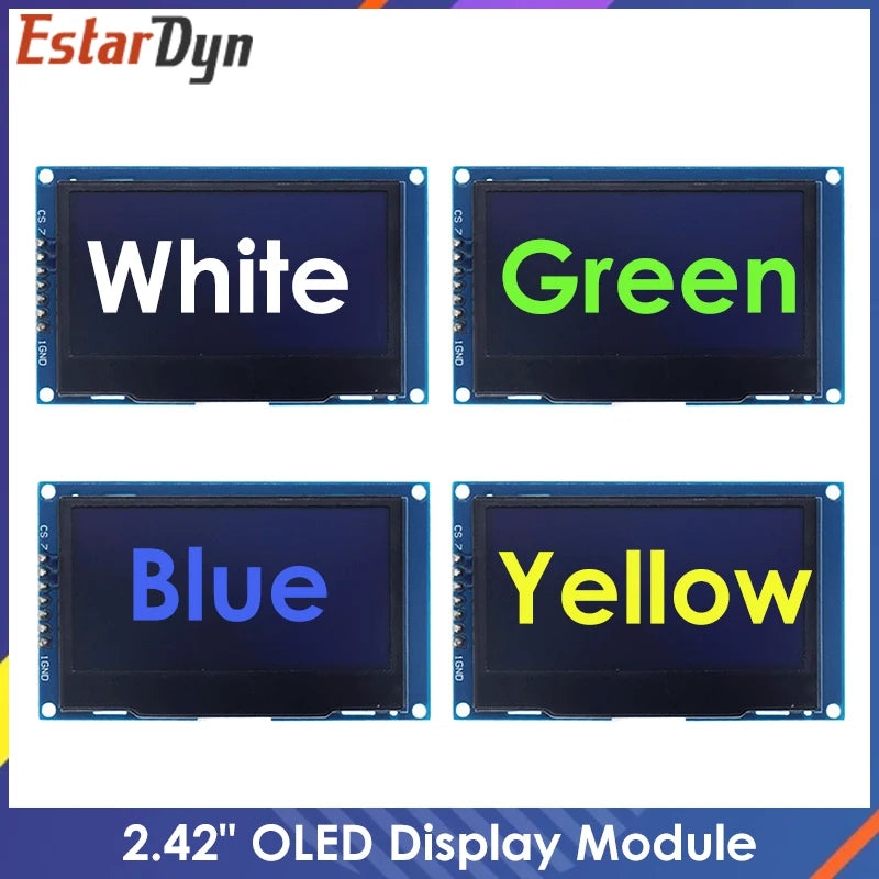 2.42 inch 2.42" OLED Display Module 128x64 LCD HD Screen Module SSD1309 7 Pin SPI/IIC I2C Serial Interface for UNO R3