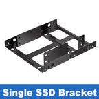 50CM SATA 3 Data & Molex Splitter Power Adapter Cable w/ 2X 2.5 SSD to 3.5 Internal Bay Hard Disk Mounting Bracket Kit-Metal