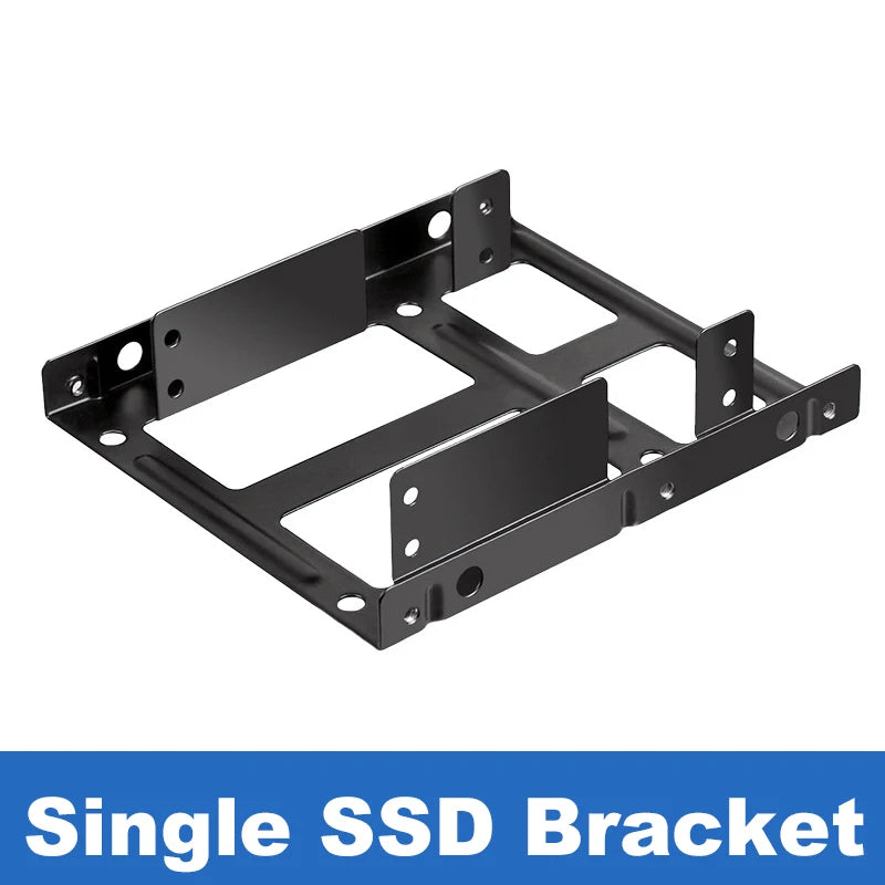 50CM SATA 3 Data & Molex Splitter Power Adapter Cable w/ 2X 2.5 SSD to 3.5 Internal Bay Hard Disk Mounting Bracket Kit-Metal