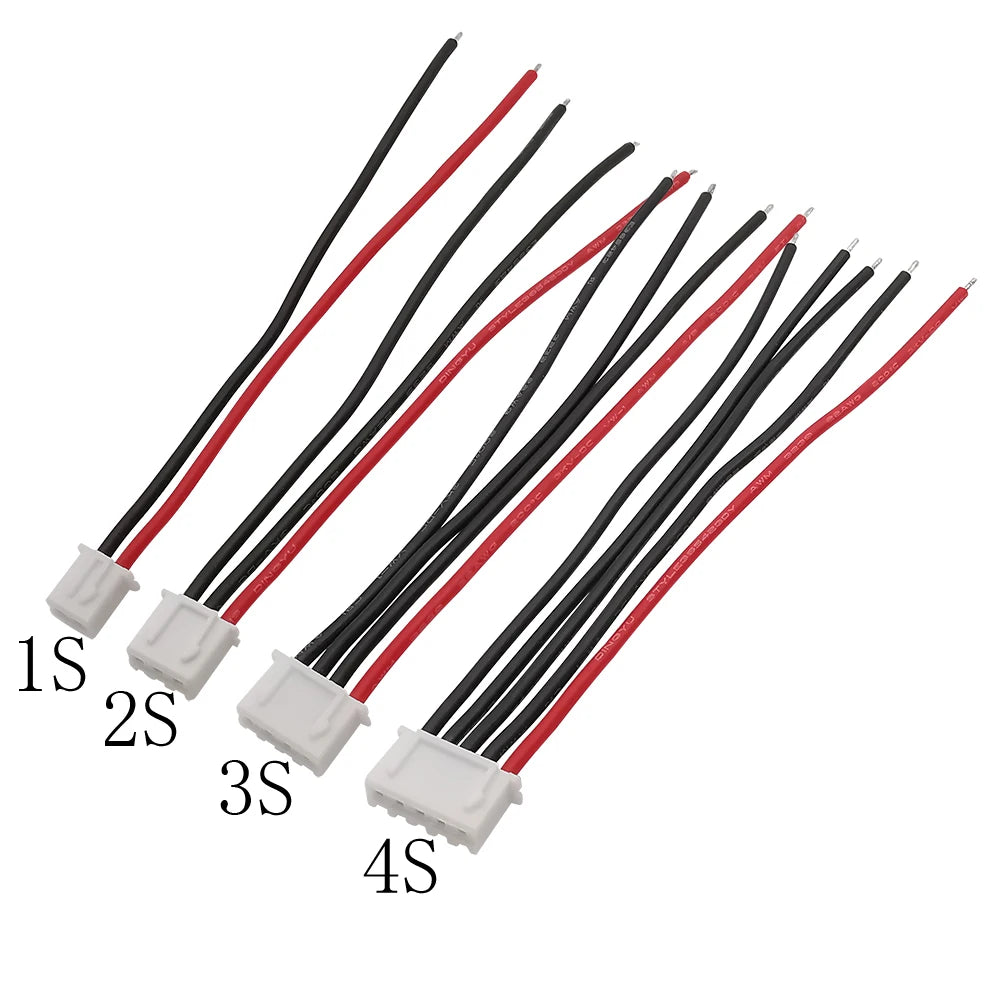 5Pcs JST-XH 2.54mm Pitch 1/2/3/4/5/6/7S Balancer Cable 22AWG Silicone RC Lipo Battery Balancer Charger Plug Wire Connector
