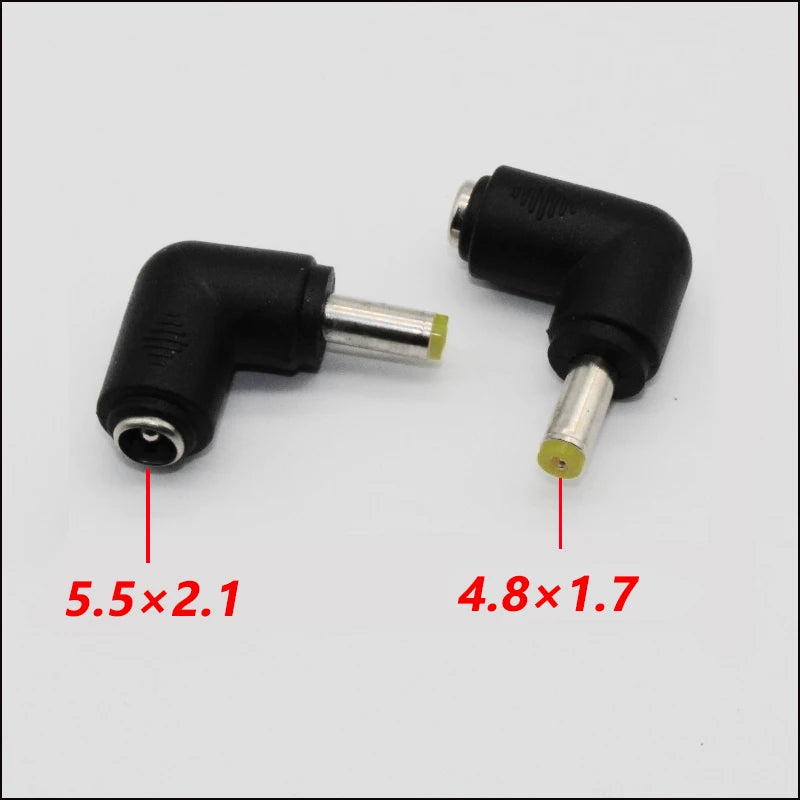 1pcs DC Connector 5.5 x 2.5MM Female Power Adapter to 3.0×1.1，3.5×1.35，4.0×1.35，4.0×1.7，4.8×1.7，5.5×2.1MM Male 90 Degree .