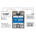 CG SSR-40VA  24-480VAC 40A Single Phase Solid State Relay Resistance Voltage Regulator with Heat Sink and Potentiometer A Knob