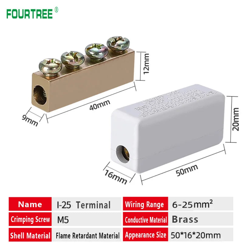 Terminal Block High Power I-Type Wire Cable Connector Quick Electrical Wiring Junction Box I-16/25/35/50  2.5-50mm2 80/120/150A