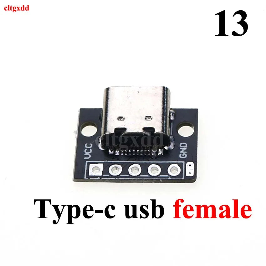 1pcs Micro Mini USB Type C USB 2.0 3.0 Male Female PCB Connector 90 Degree Data Charging Cable Jack Test Board with Pin Header