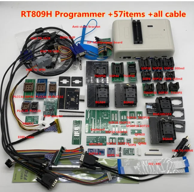 Newest Software ORIGINAL RT809H RT809HSE  EMMC-Nand FLASH Extremely fast universal Programmer TSOP56 TSOP48  BGA63