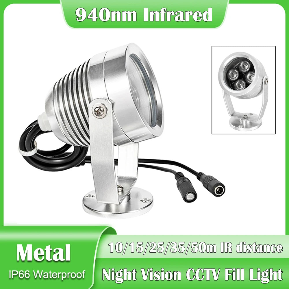 NEOCoolcam 10/15/25/35/50m IR Distance 4 Leds IP66 Waterproof IR Illuminators Light Fill Light for CCTV Security 940nm IR Camera