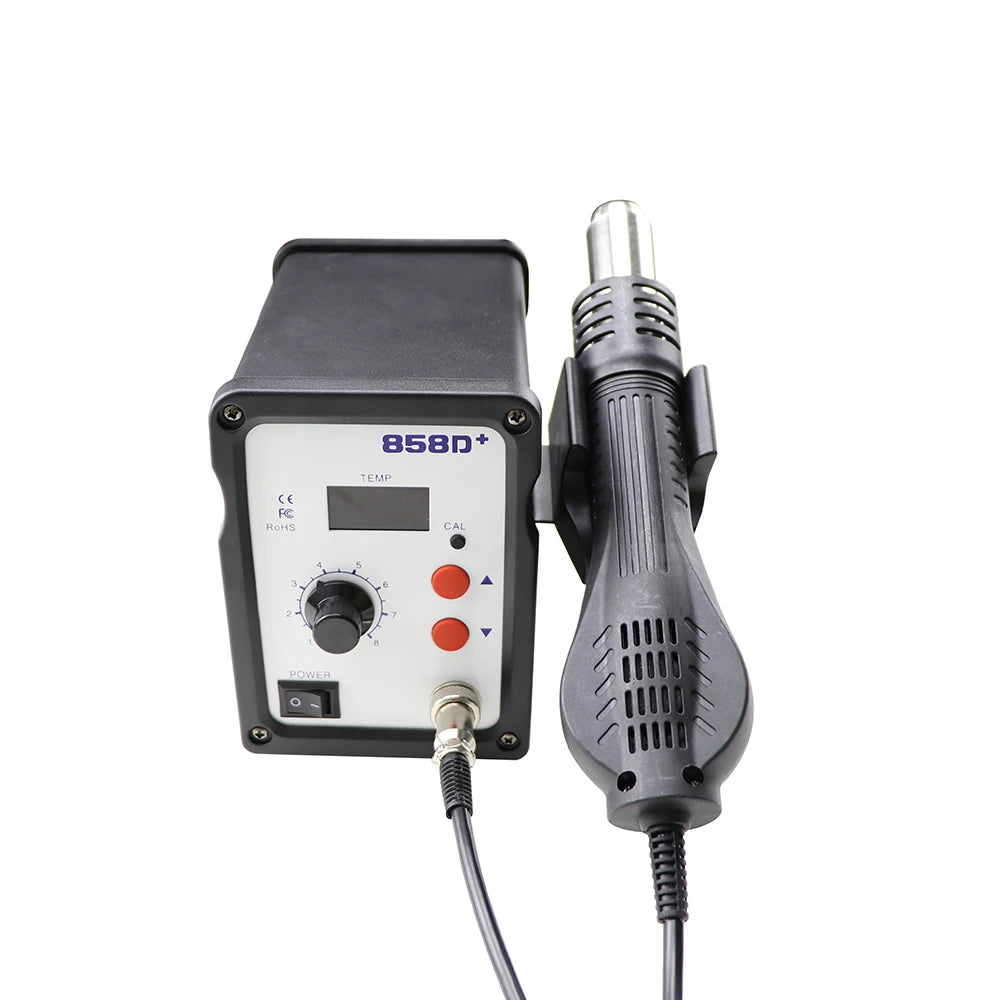 858D Rework Solder Station LED Digital Hot Air Heat Gun ESD Soldering Desoldering Station 700W Computer Phone Ultra-fast Heating