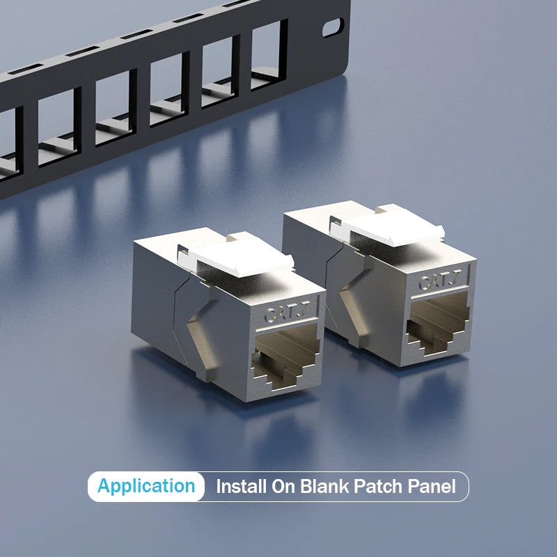 10G Cat7 C6A RJ45 Inline Coupler Shielded Female Keystone Adapter Straight Through Connector Suitable For Blank Patch Panel