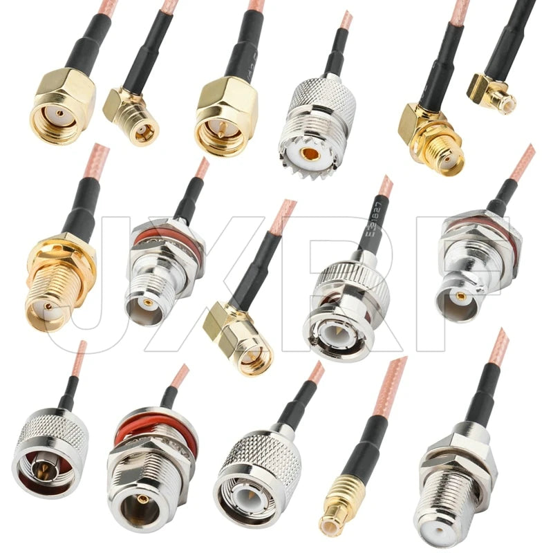 Custom RF connector SMA SMB MCX MMCX to BNC TNC FME UHF PL259 SO239 N F CRC9 TS9 MS156 Pigtail Cable One-stop purchase support