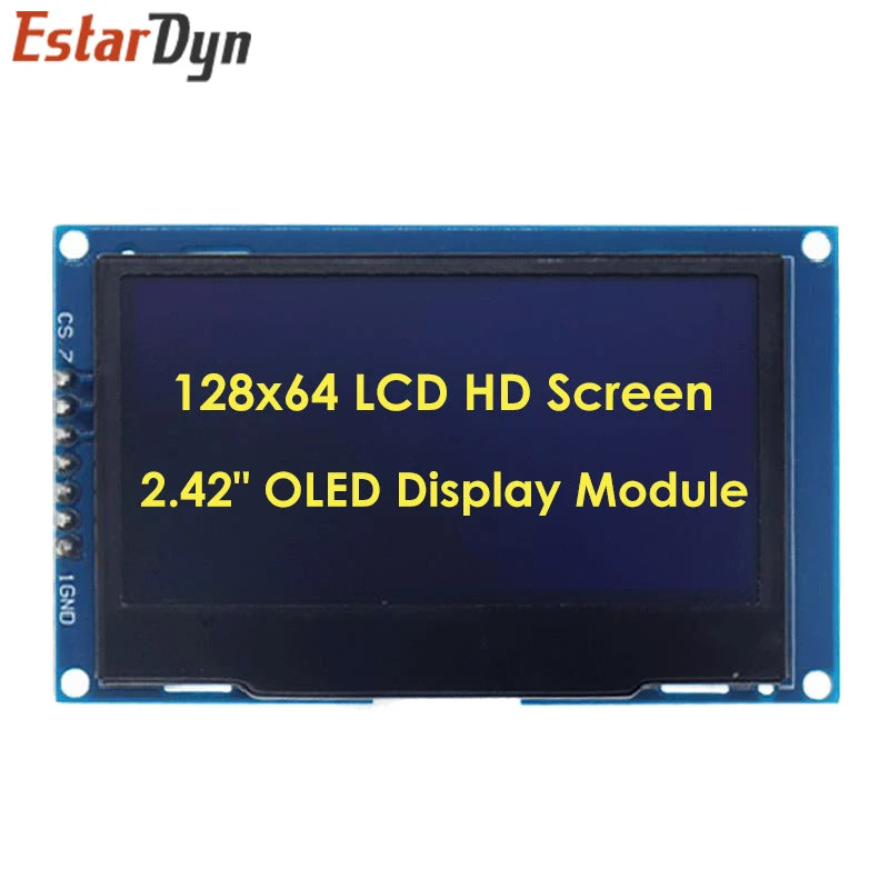 2.42 inch 2.42" OLED Display Module 128x64 LCD HD Screen Module SSD1309 7 Pin SPI/IIC I2C Serial Interface for UNO R3