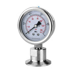 Manometer Bar/psi 1.5 inch (50.5mm)  2''  (64mm) Tri Clamp Diaphragm Pressure Gauge SS304 Stainless Steel Body SS316 Diaphragm