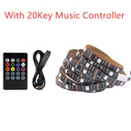 USB LED Strip Light 5V RGB Waterproof Black PCB 5050 0.5m 1m 2m 3m 4m 5m Led Strip Light Tape PC TV Backlight Remote Controller