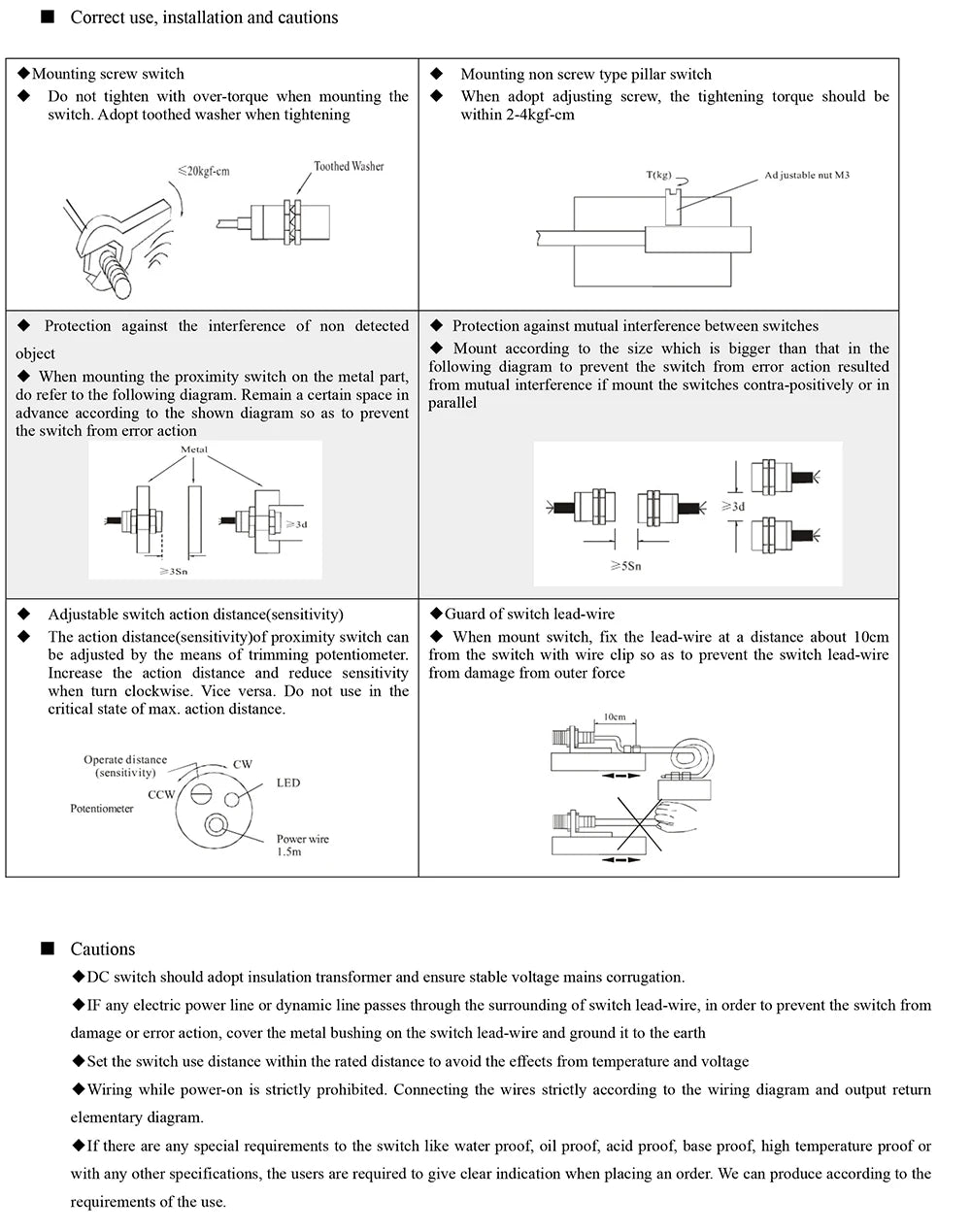 Capacitive Proximity Switch CM18 LJC18 Sn: 8mm DC6-36V AC90-250V NPN PNP NO NC NO+NC Capacity Proximity Sensor