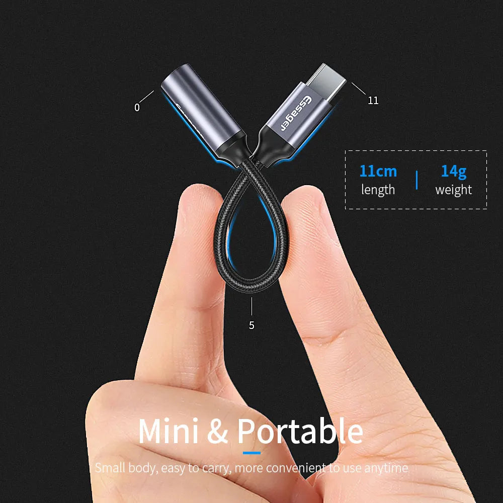 Essager USB Type C 3.5 Jack Earphone Adapter USB C to 3.5mm Headphones AUX Audio Adapter Cable For Huawei P30 Xiaomi Mi 10 9