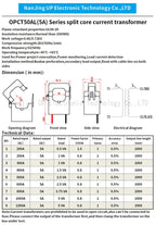 Split Core Current Transformer OPCT50AGL 250A 400A 600A 800A 1000A with 5A Output Clamp on Transfomrer