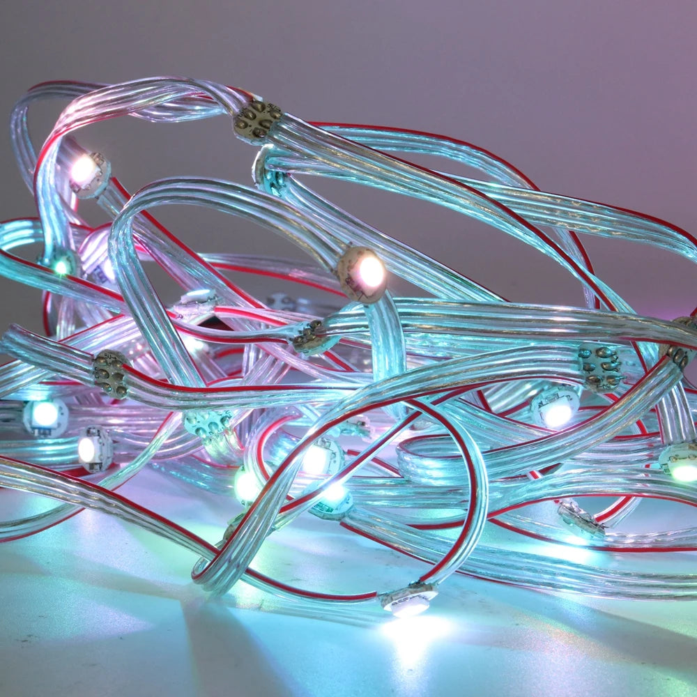 10/25/50/100Leds/String WS2812B Pixels RGB LED Strip Module Heatsink Board Nodes Addressable Individually DC5V