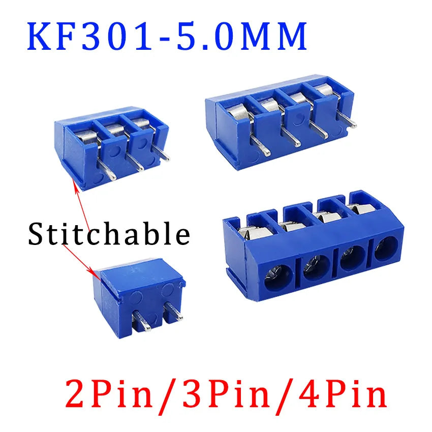 10Pcs KF128 2Pin 3Pin Screw Type PCB Terminal Block Wire Connector 2.54mm/3.5/3.96/5.0/5.08/7.5mm Straight Pin Splice Terminals