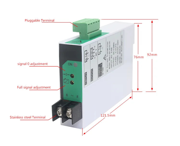 AC 0-1A 2A 5A 10A Current Transmitter 4-20mA 0-5V RS485  Output AC Current Transducer