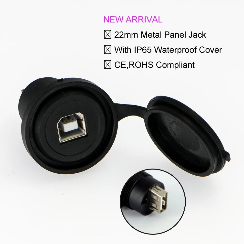 ELEWIND 22mm USB Connector Socket Economy Cheaper Plastic Type USB2.0 Socket Female B to Female A