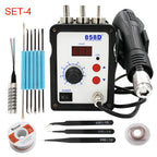 858D Rework Solder Station LED Digital Hot Air Heat Gun ESD Soldering Desoldering Station 700W Computer Phone Ultra-fast Heating