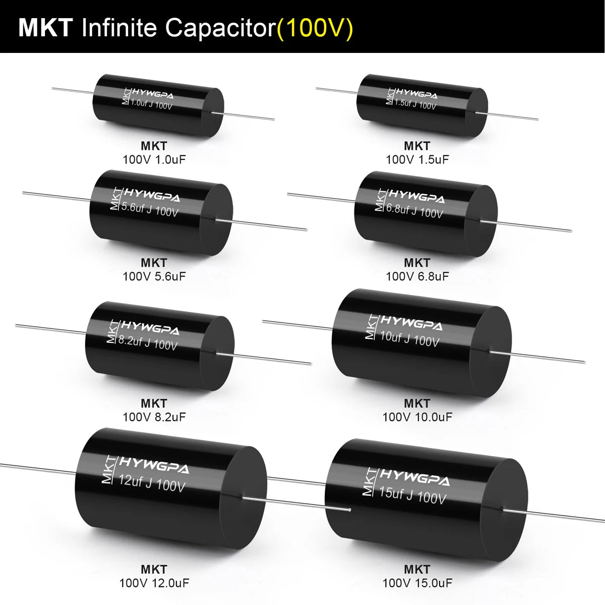 2Pcs MPT MKP 100V 250V Capacitor HIFI Axial Fever Crossover Coupling Frequency-Divided For Audio Capacitor Audiophile Speaker