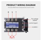Three-phase Solid State Relay DC Control AC 380V 40A SSR-3 032 3840Z DC-AC Complete Set (Relay, Heat Sink, Fan)